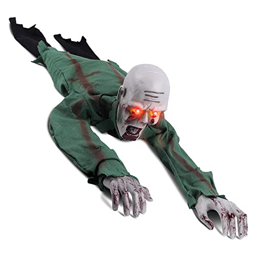 Scary Climbing Zombie Skeleton with Glowing Red Eyes and Creepy Sound Z128
