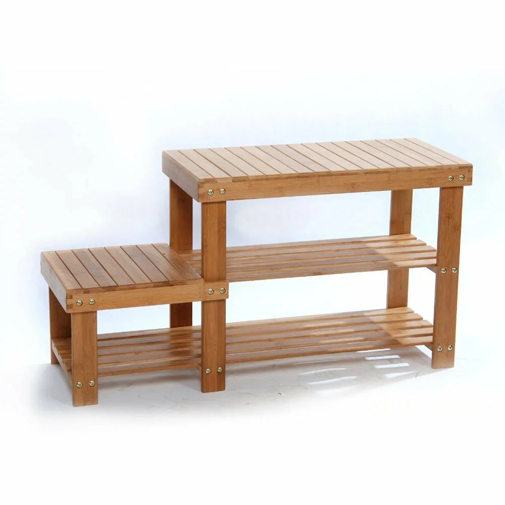 3 Tiers Bamboo Shoe Rack Bench K469166