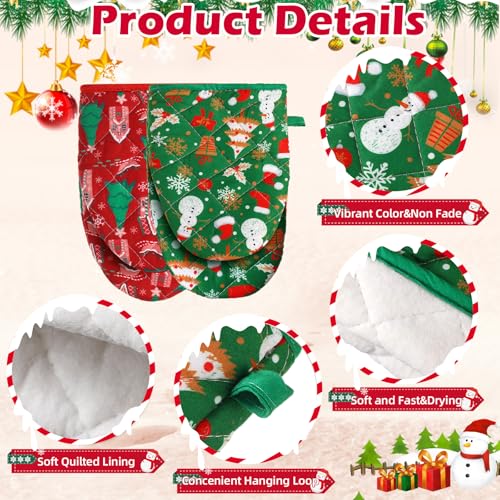 2 Pcs Christmas Mini Oven Mitt Pot Holders T478
