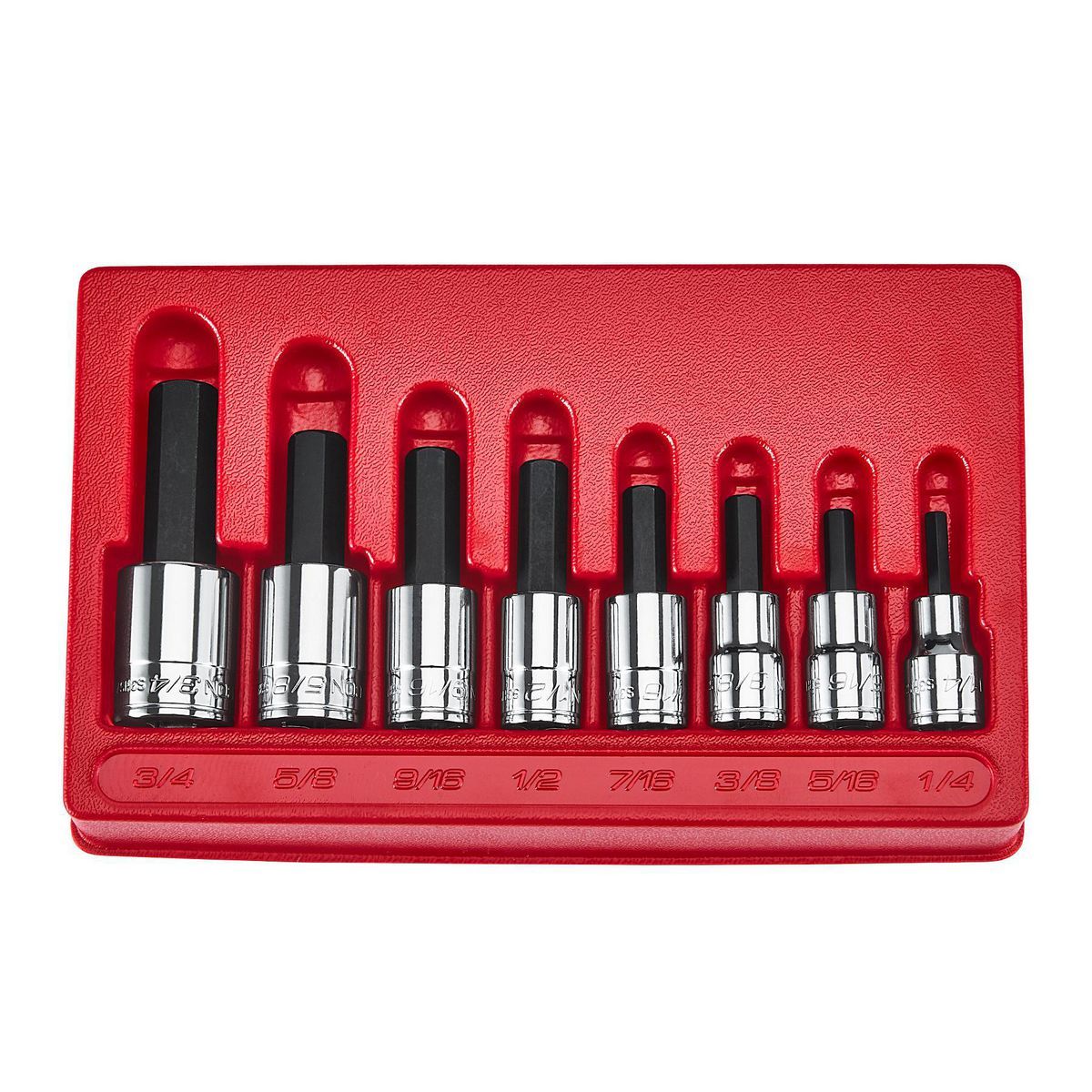 1/2 in. Drive SAE Hex-Bit Socket Set, 8-Piece J675985