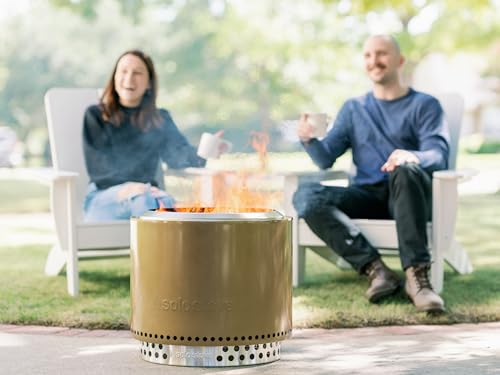 19.5 Inch Smokeless Stainless Steel Fire Pit with Stand and Removable Ash Pan C555