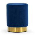 Velvet Round Ottoman with Golden Accent Base H659320