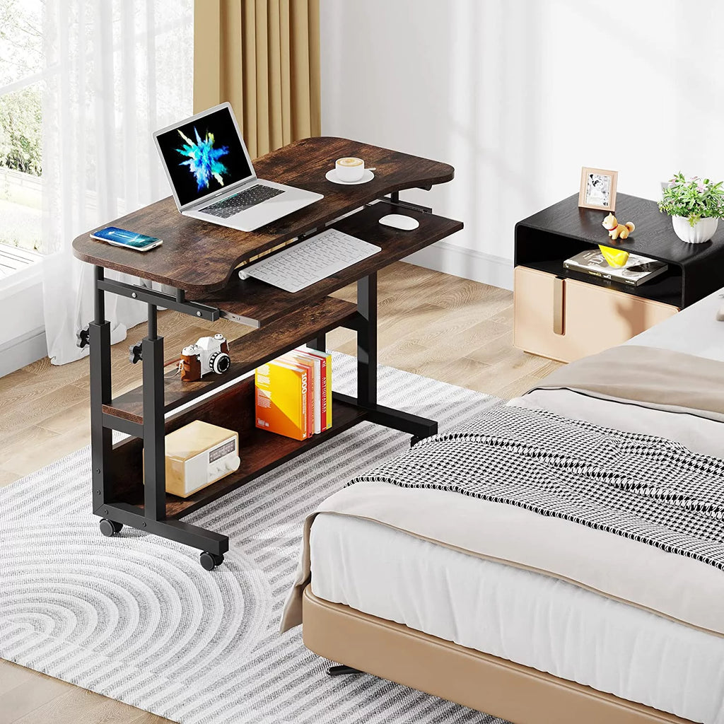 Mobile Height Adjustable Desk with Wireless Charging Station Q182130