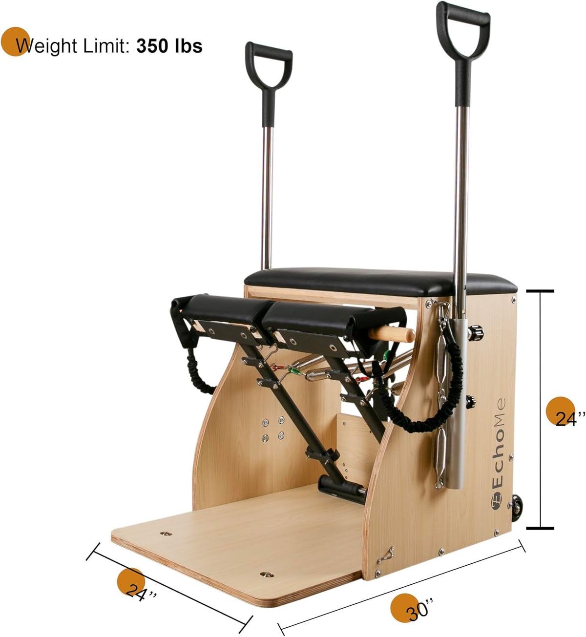 Split-Pedal Stability Pilates Chair with Handles E691766