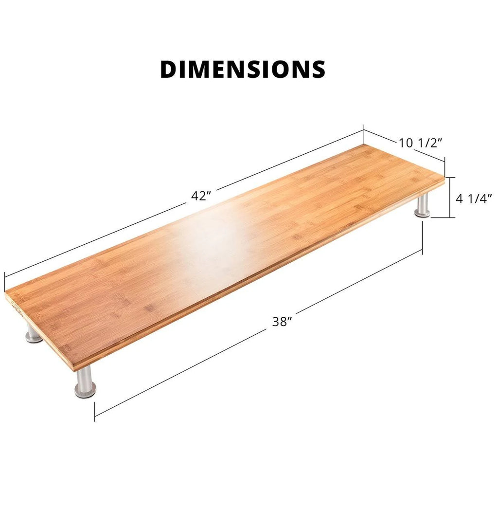 Solid Bamboo Dual Monitor Stand E518134