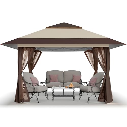 13x13 Grey Pop Up Gazebo with Wheeled Cover Bag M255305
