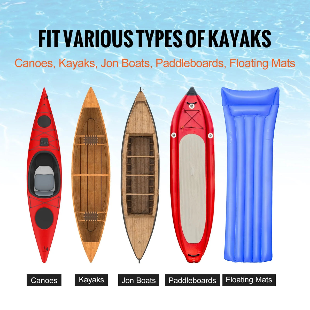 Foldable Kayak Cart with 10'' Solid Tires I276808