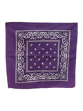 Purple Paisley Cotton Bandana - Case of 36 B736
