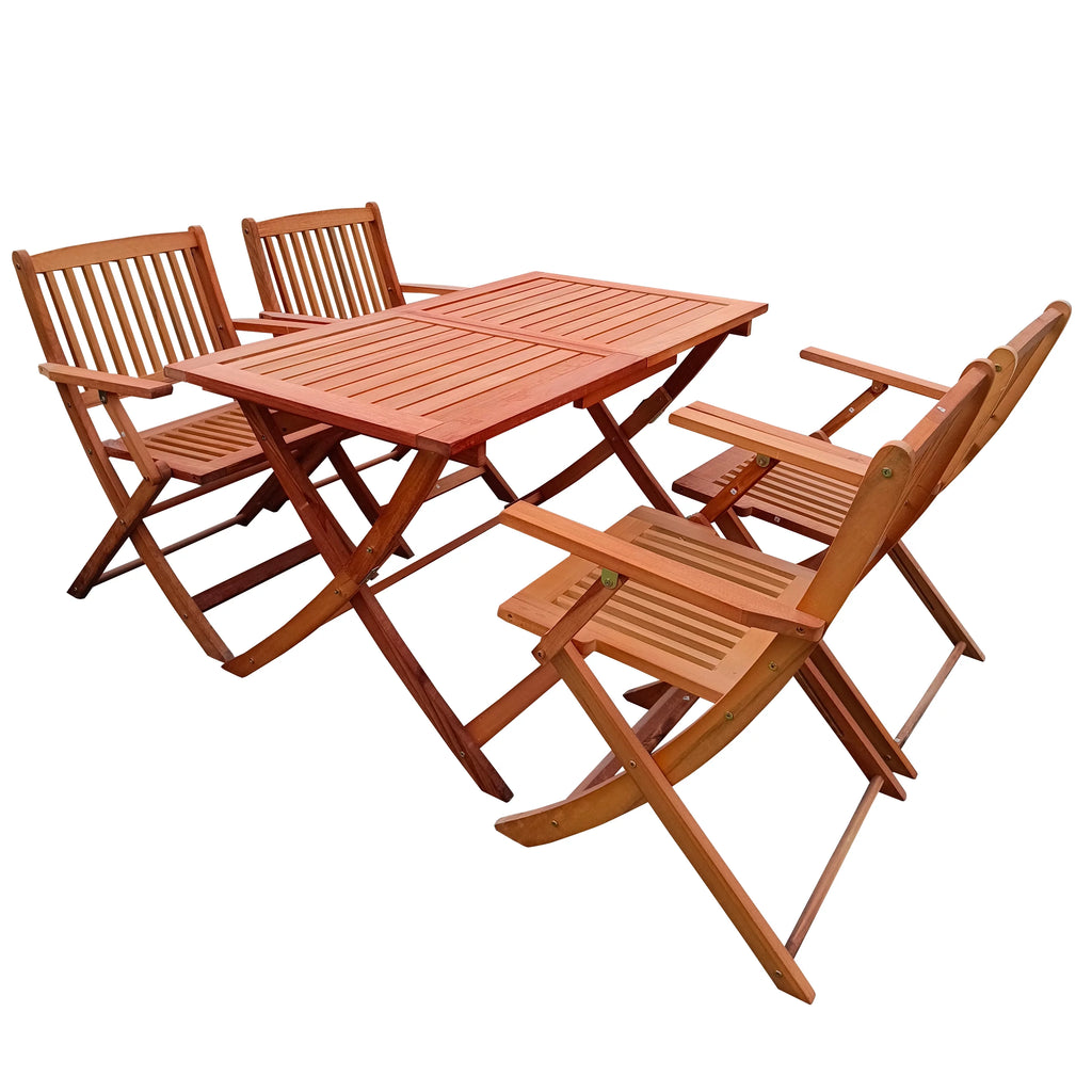 Foldable Patio Dining Set, 4 Folding Chairs & 1 Dining Table H837889