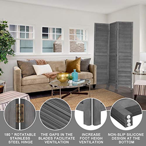 Brown 3 Panel Wood Folding Room Divider Z482