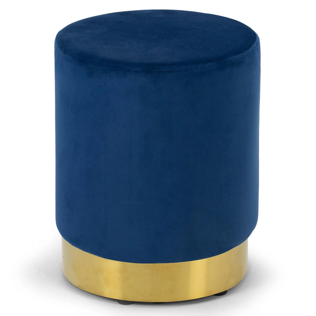 Velvet Round Ottoman with Golden Accent Base H659320