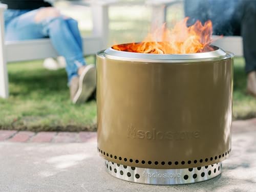 19.5 Inch Smokeless Stainless Steel Fire Pit with Stand and Removable Ash Pan C555