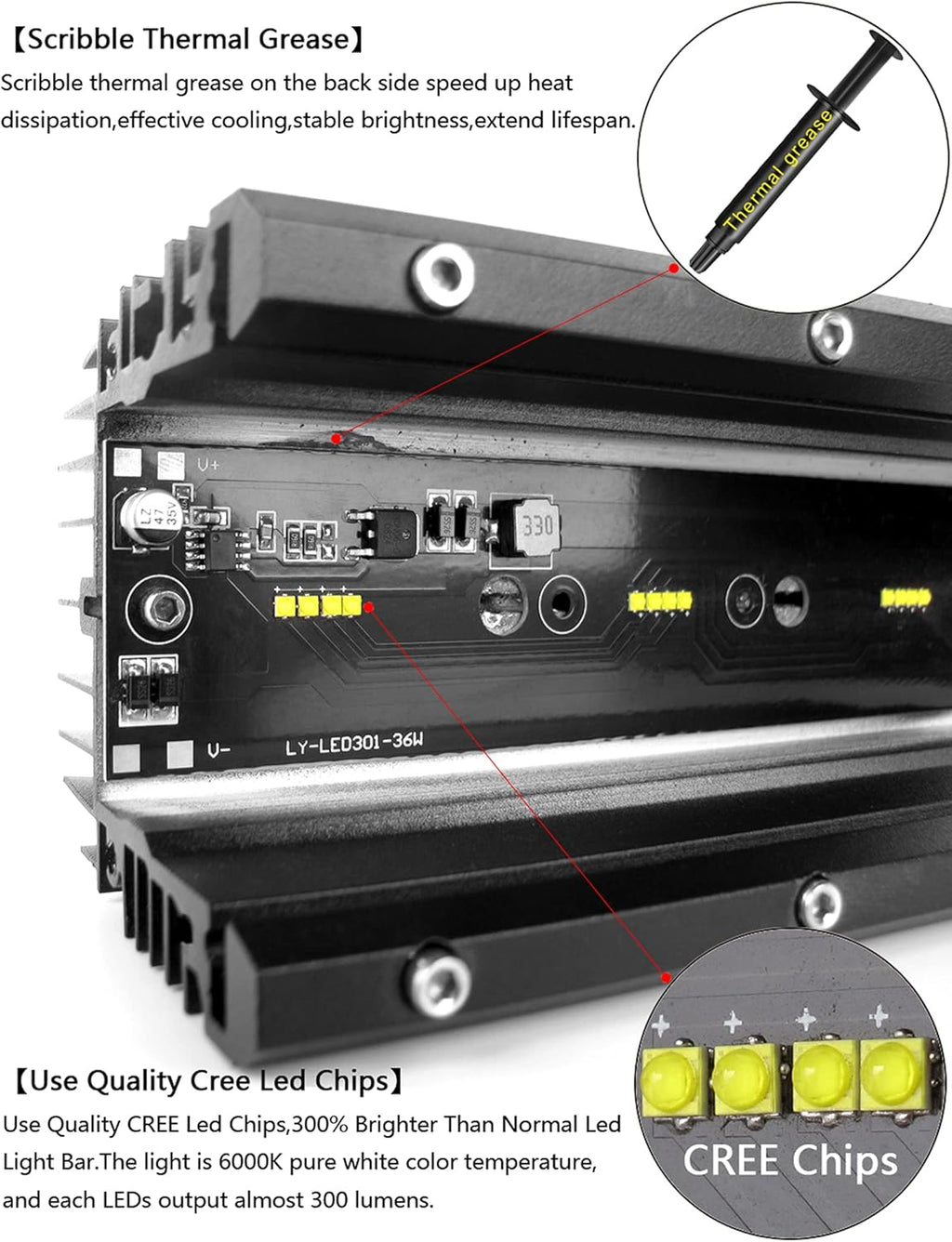 6D 33 Inch 150W Single Row LED Work Light Bar E9470