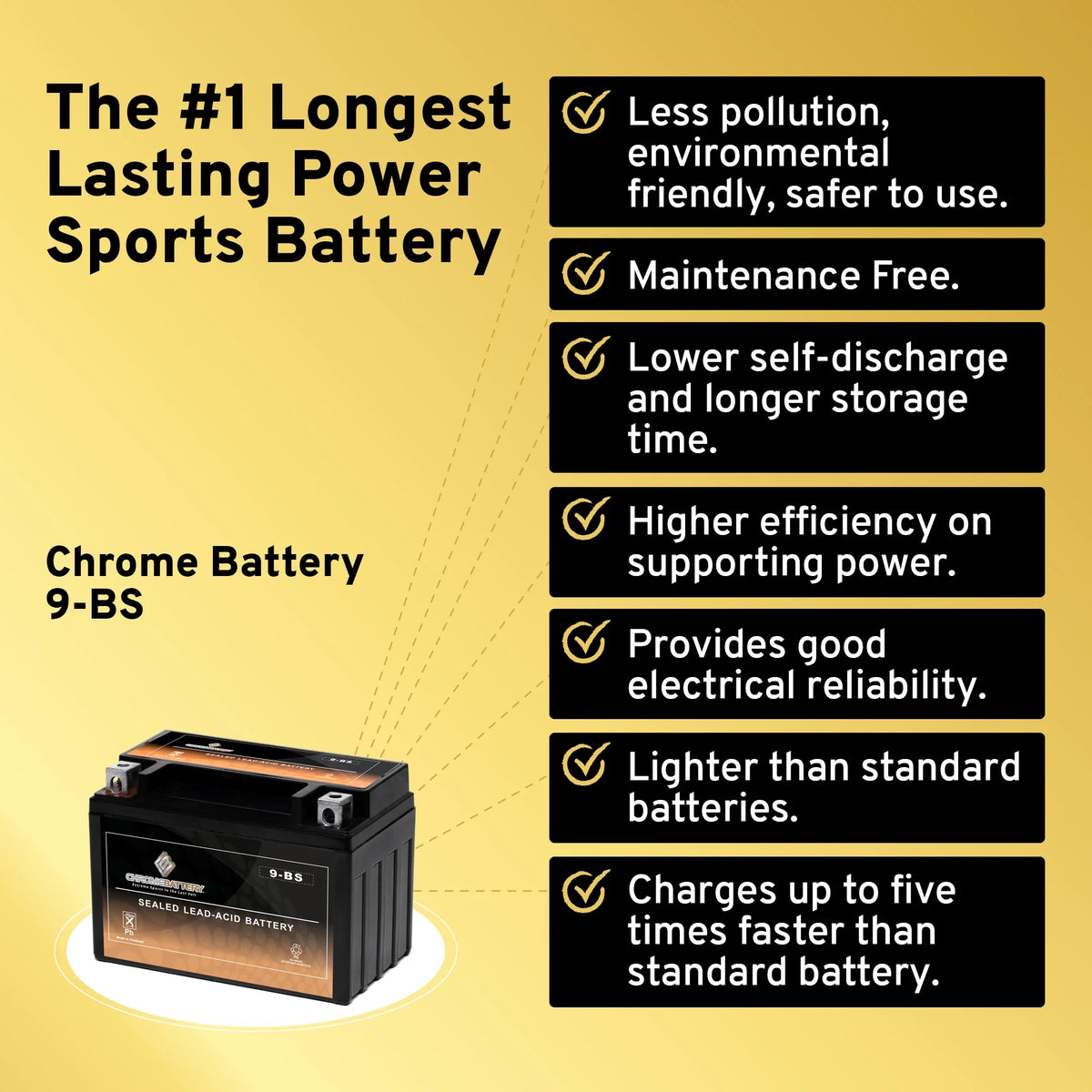 YTX9-BS Motorcycle Battery X89686