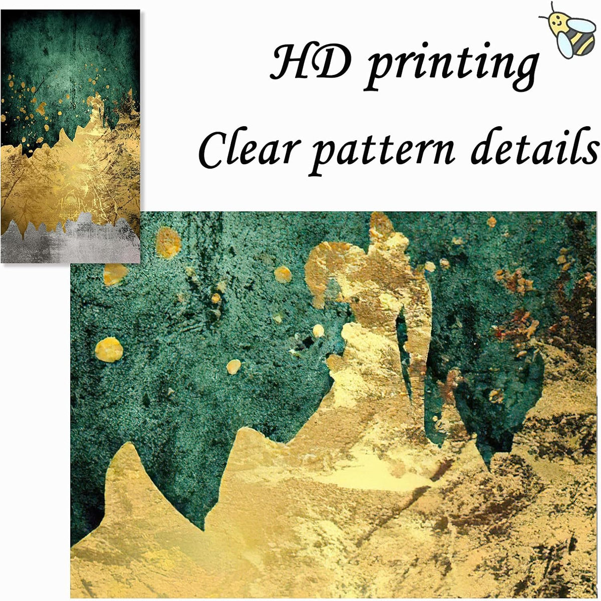 Green Gold Canvas Wall Art Abstract Poster 50x100cm No Frame H5708
