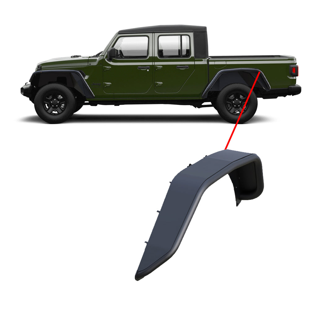 Matte Black Steel Tubular Rear Fender Flares G36221