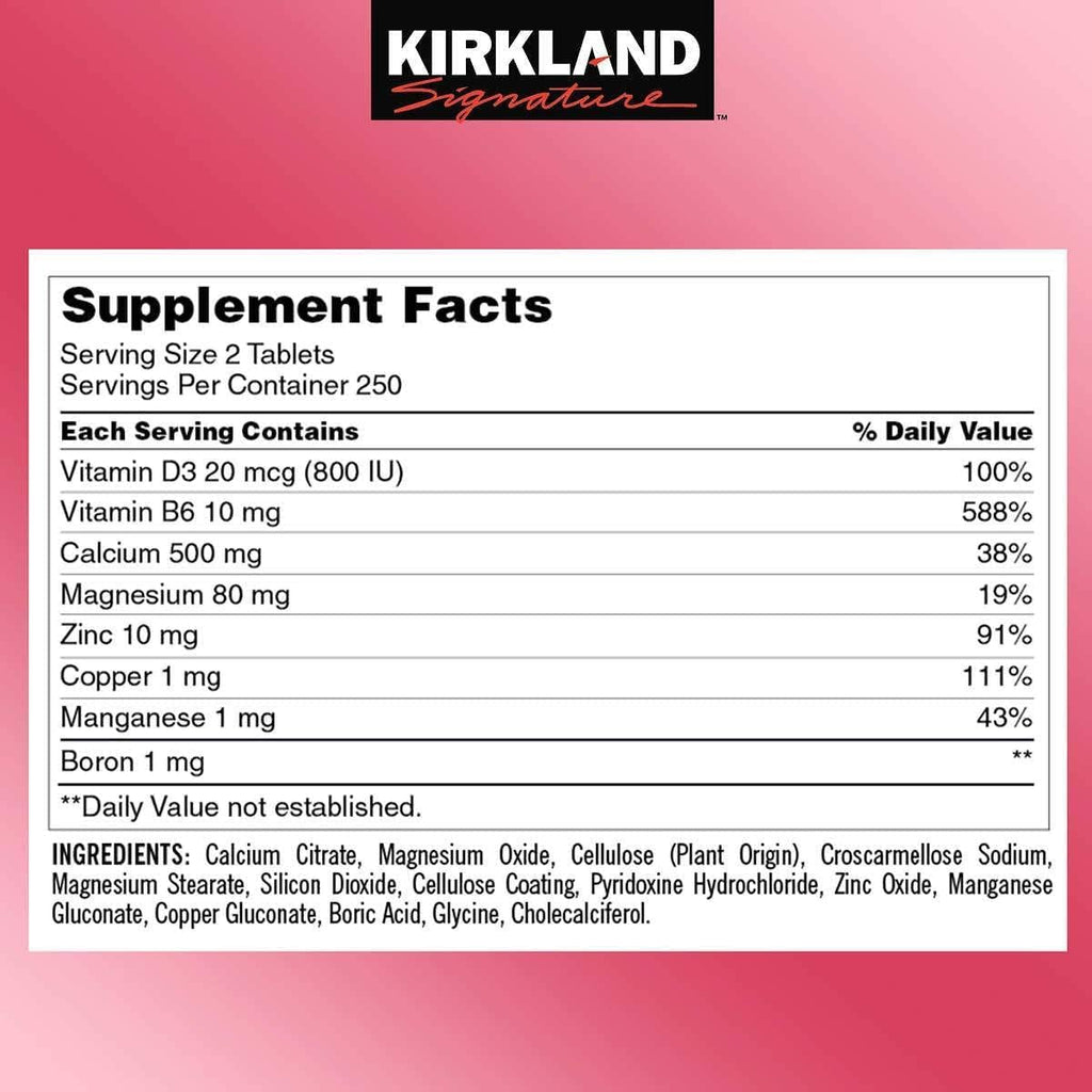 Calcium Citrate 500mg, 2-Pack of 500 Tablets Each for 1000 Ct Y473404