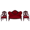 Red Wooden Dollhouse Sofa Chair Set W441