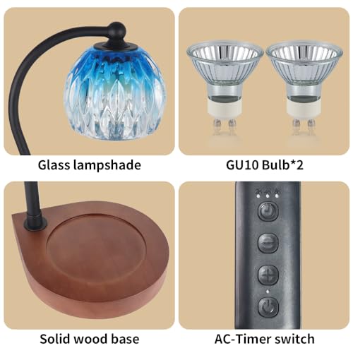 Black Electric Candle Warmer Lamp with Timer F616065