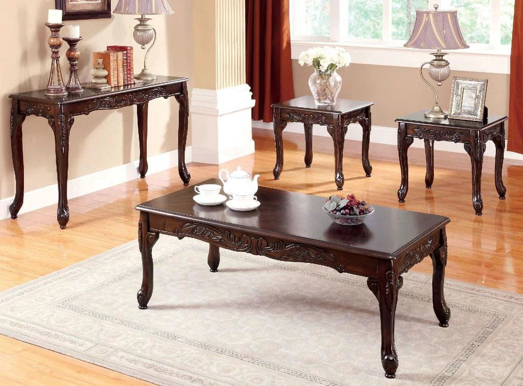 Traditional Brown & Espresso Living Room Set 6pcs P52728