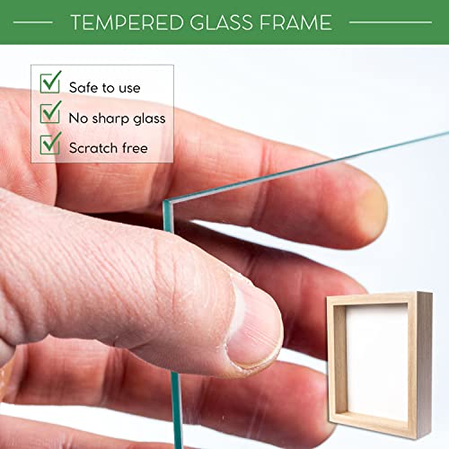 11” x 11” Dark Oak Wooden Shadow Box Frame with Tempered Glass O76316