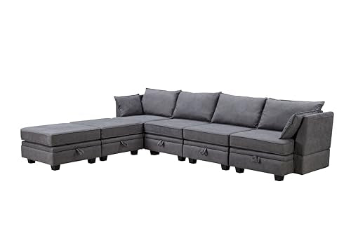 Beige Chenille 2 Piece L-Shape Modular Sectional Sofa F748