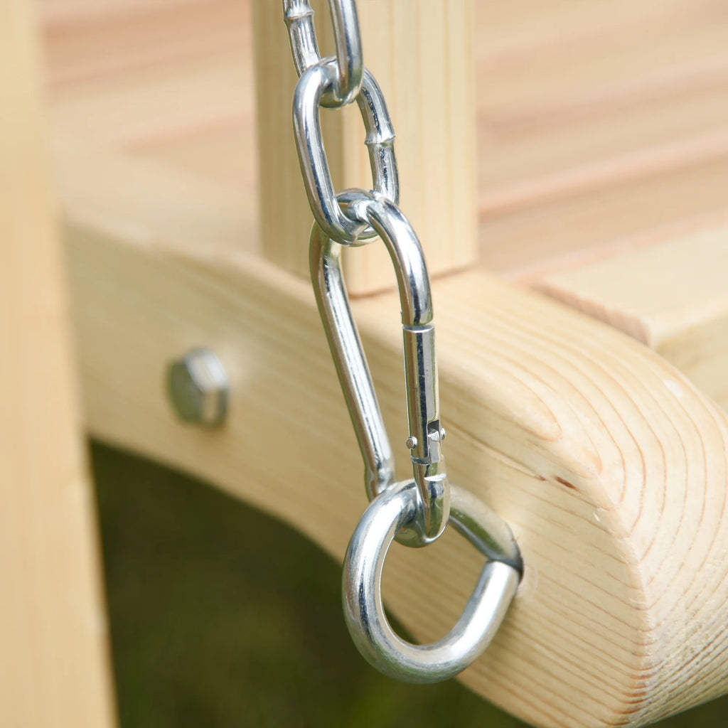 2-Person Outdoor Porch Swing with Wooden Stand R72679