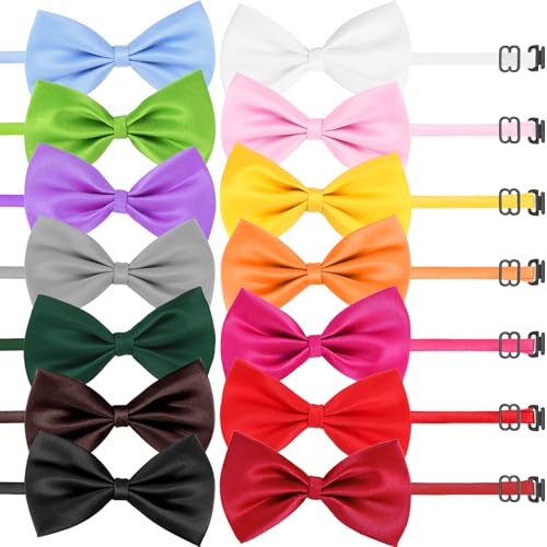 120 Pcs Dog Bow Ties with Adjustable Collar, 14 Colors U100238