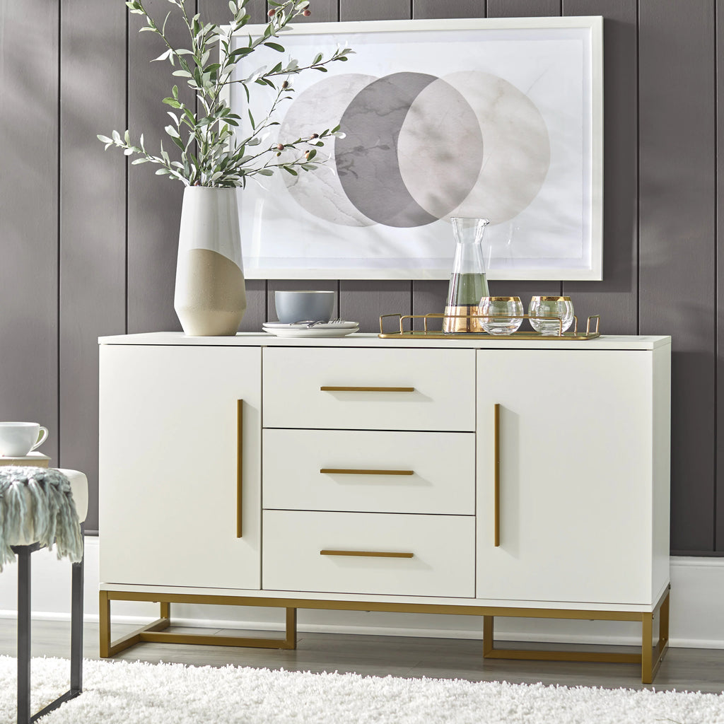 White Modern Dining Room Storage Sideboard K810847