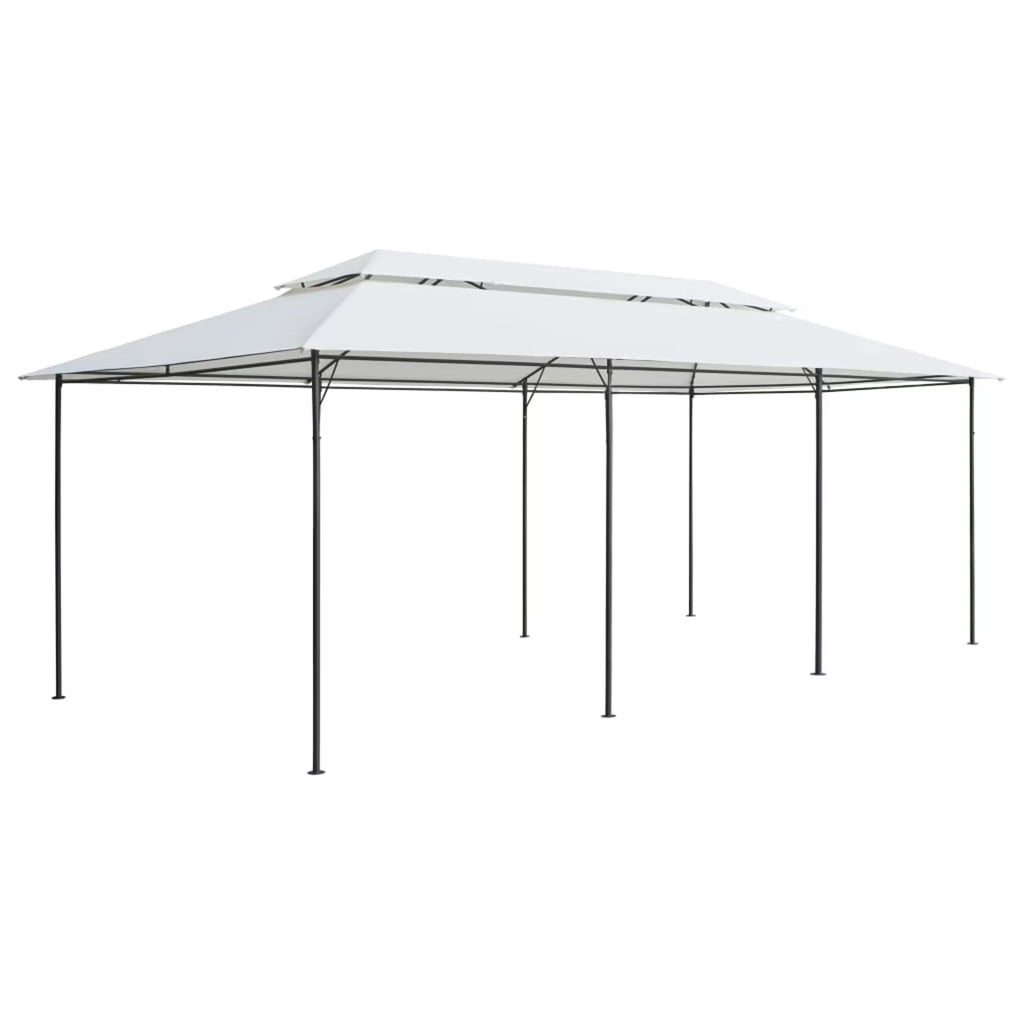 White Steel Frame Party Tent Gazebo Canopy Sun Shade Shelter 236.2 x 117.3 x 106.3 Inches R689