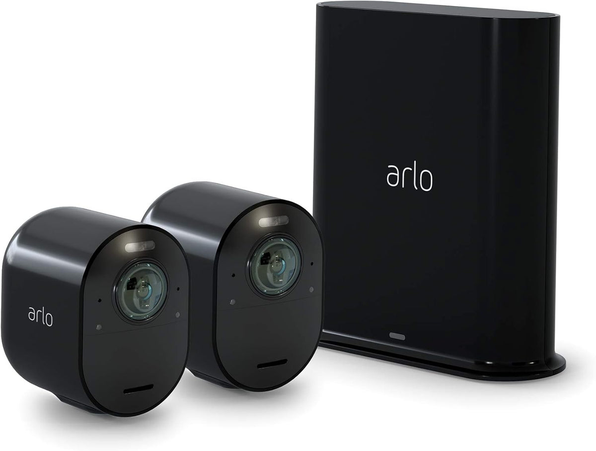White Wireless 2 Camera Security System with 4K Video D35923