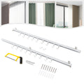 White Ceiling Mount Curtain Track Kit with Hooks U957499