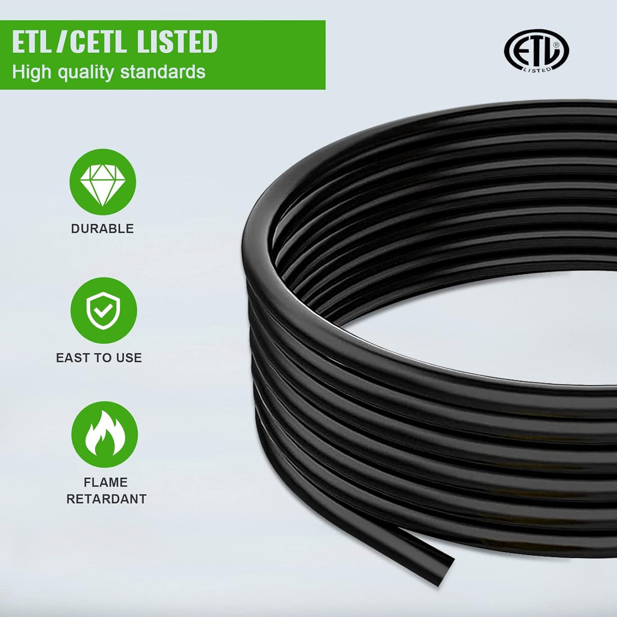 RV Cord 50FT 30AMP Heavy Duty Extension Cord with LED Power Indicator E62475