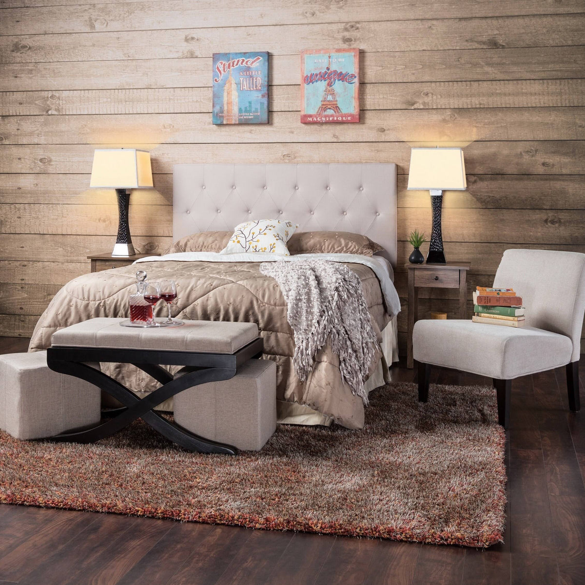 Grey Queen Linen Headboard T645911