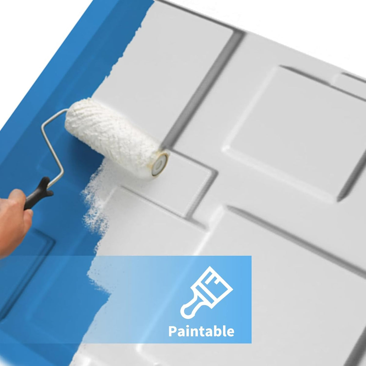 White PVC 3D Wall Panel, 32 Sq.FT T5170