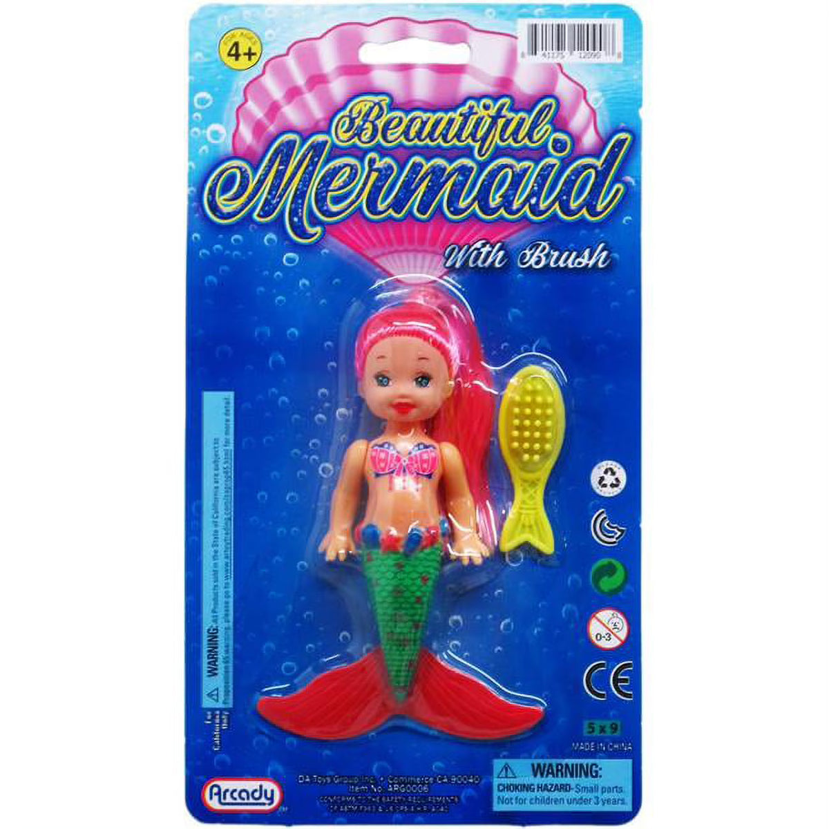 Mermaid Doll with Brush, Assorted Colors, Case of 96 J88649