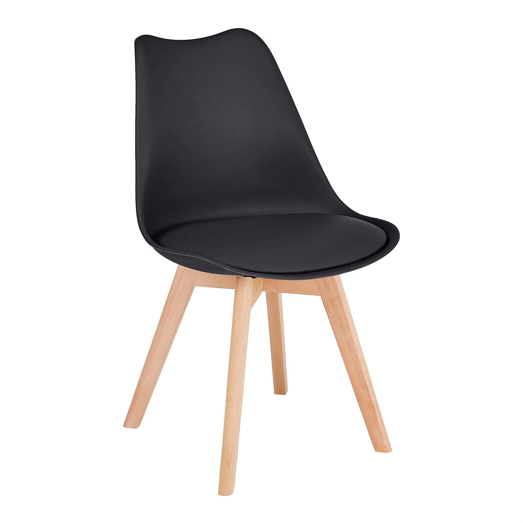 Grey Mid Century Modern Side Chair with Wood Legs Set of 2 W571913