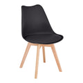 Grey Mid Century Modern Side Chair with Wood Legs Set of 2 W571913