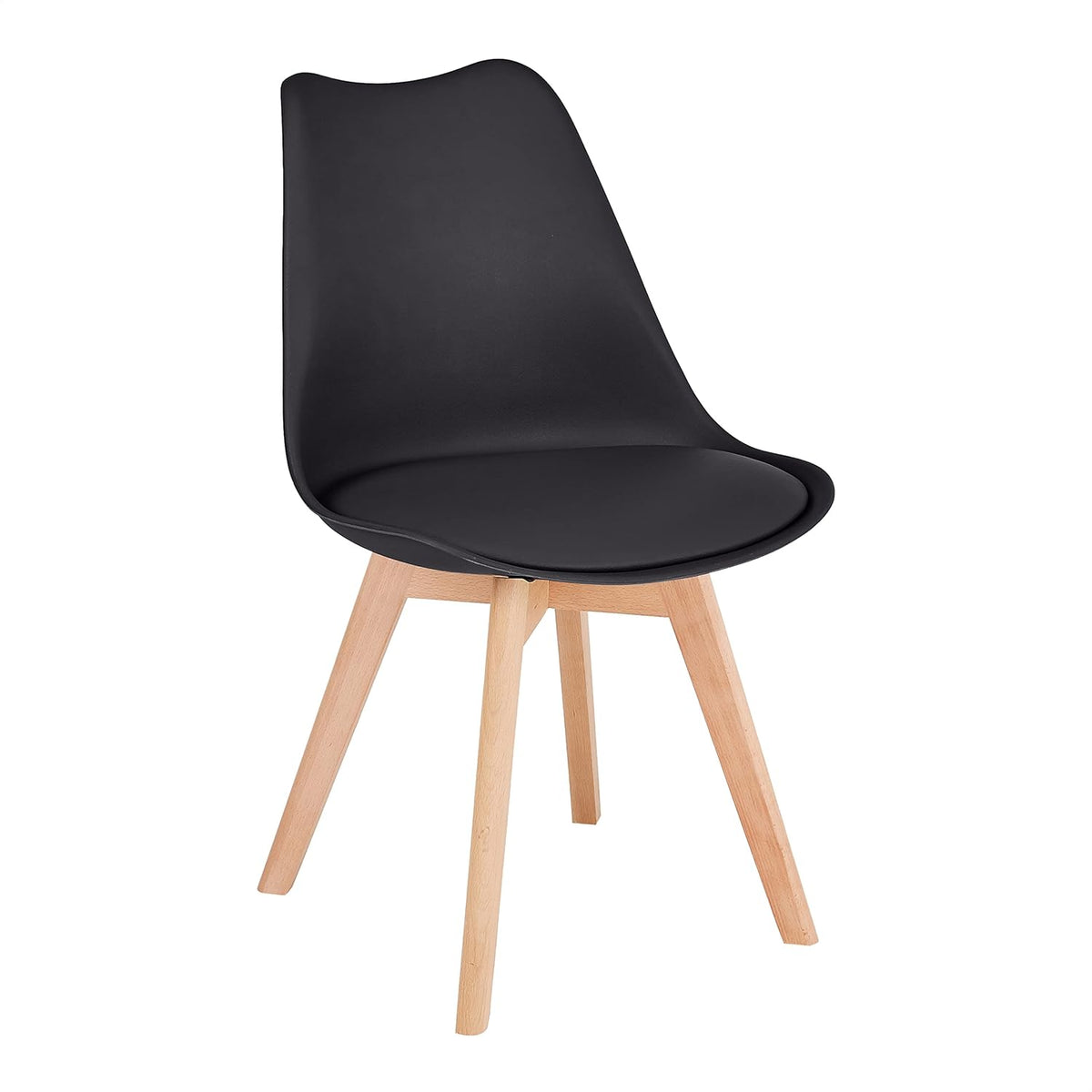 Grey Mid Century Modern Side Chair with Wood Legs Set of 2 W571913