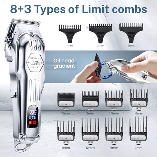 Silver Cordless Hair Clippers Set F6956