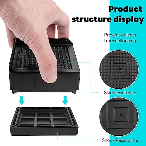 Black 4 Pack Furniture Risers 1.5 Inch B6626