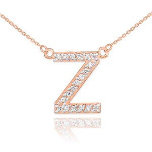 14k Rose Gold Diamond Initial Necklace O7057