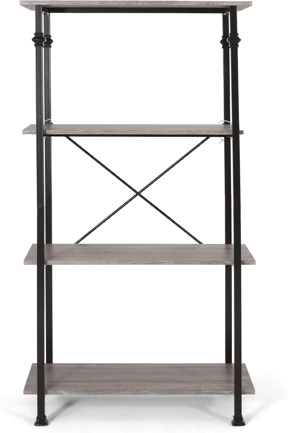 4-Layer Bookcase, Brown + Dark Bronze D22311