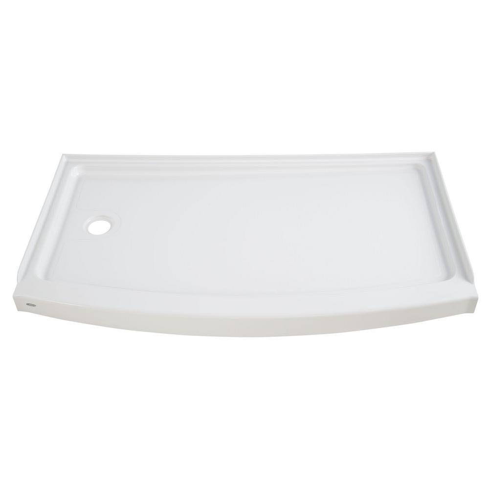 Single Threshold Left Hand Drain Shower Base in Arctic White K15723