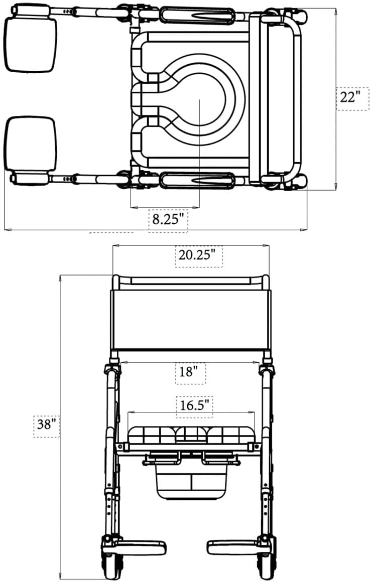Lightweight Aluminum Folding Rolling Shower Chair with Wheels U701