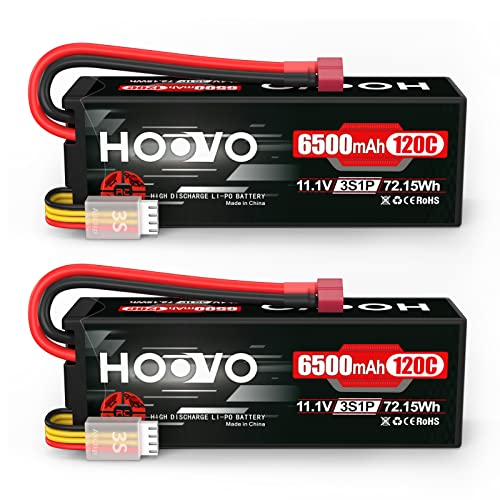 7.4V 70C 6200mAh 2S Lipo Battery Hard Case with Plug 2 Packs G372934