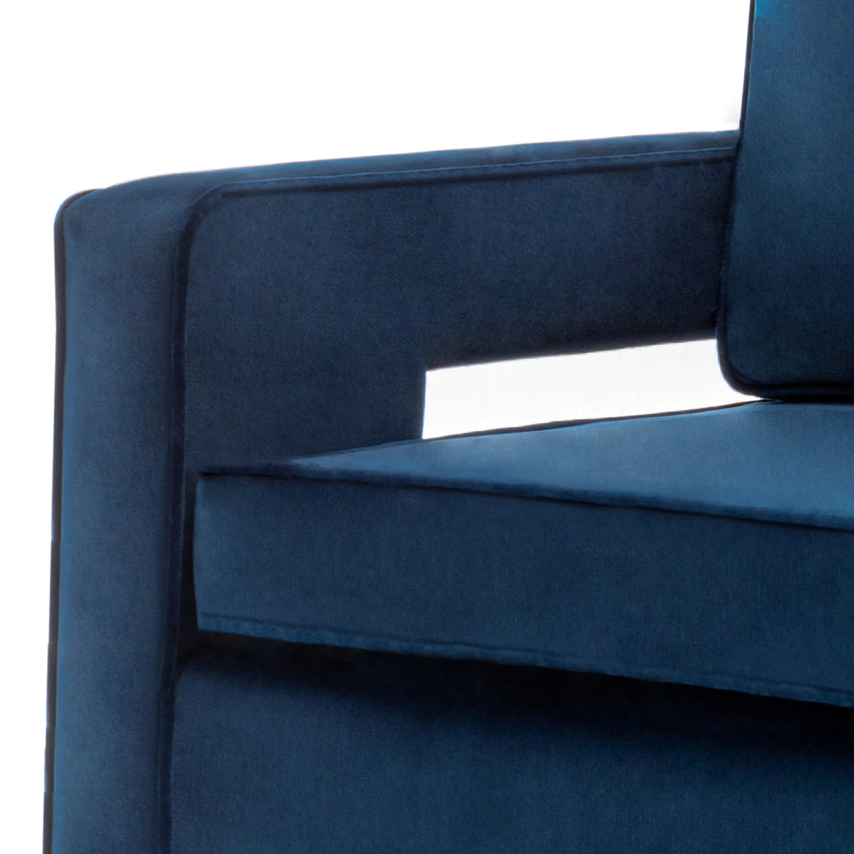 Navy Blue Velvet Accent Armchair with Gold Base X805437