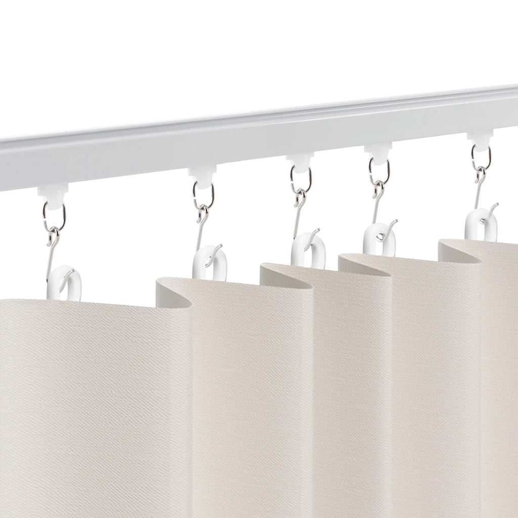 White Ceiling Mount Curtain Track Kit with Hooks U957499