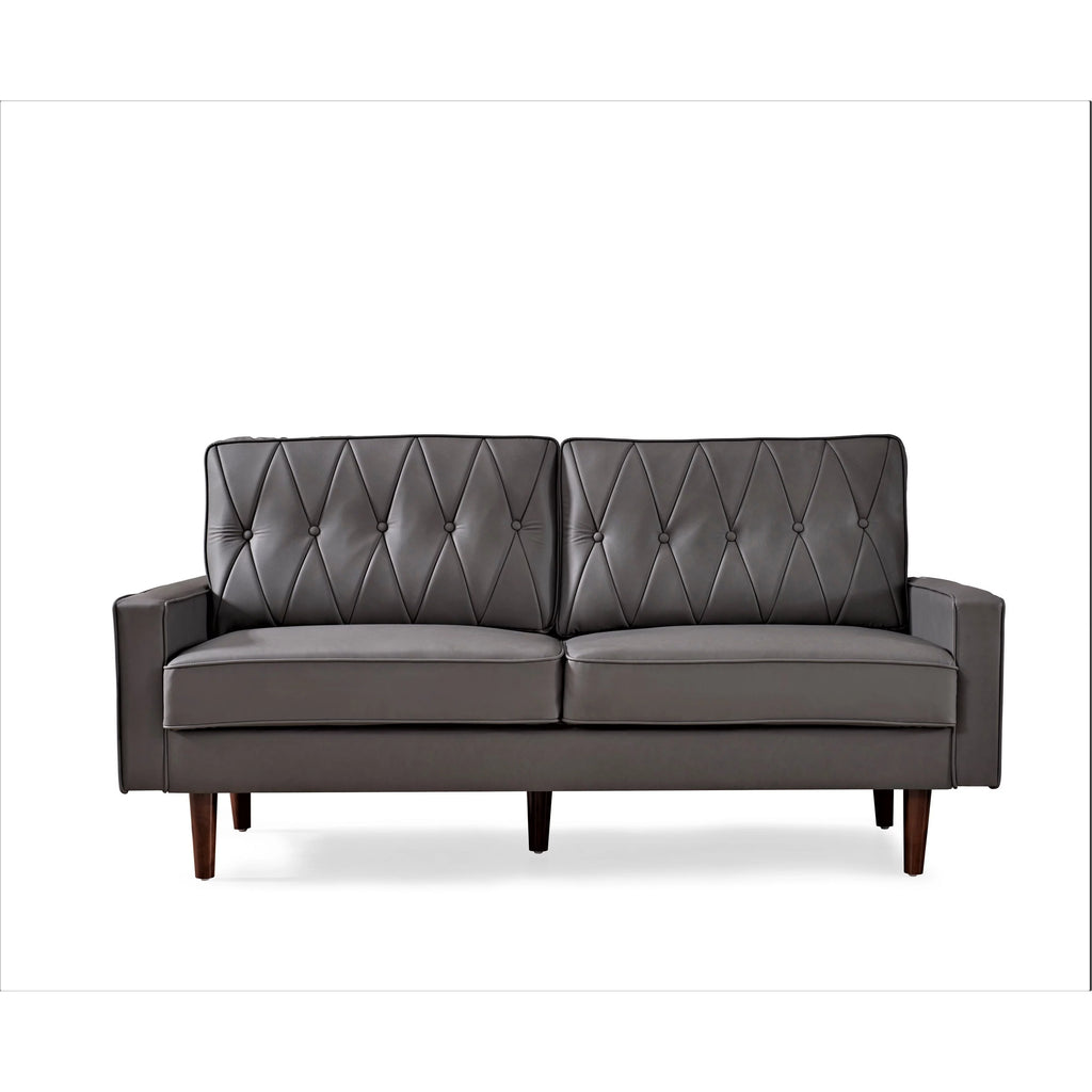 Faux Leather Cushion Back Sofa B63905
