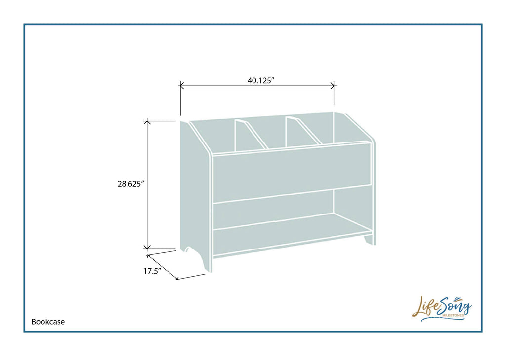 40.125 x 17.5 x 28.625 Bookcase Footboard Storage Box H317